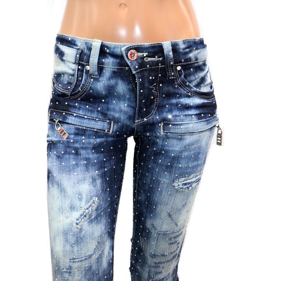 PARASUCO Legend Glitter Rhinestone Skinny Jeans 26 - Picture 4 of 8